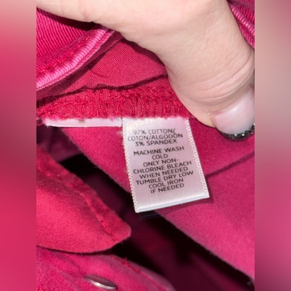 Ann Taylor Loft Women's Size 29/8 Maroon Jeans Curvy Straight Leg Zip 5 pockets - Picture 5 of 6